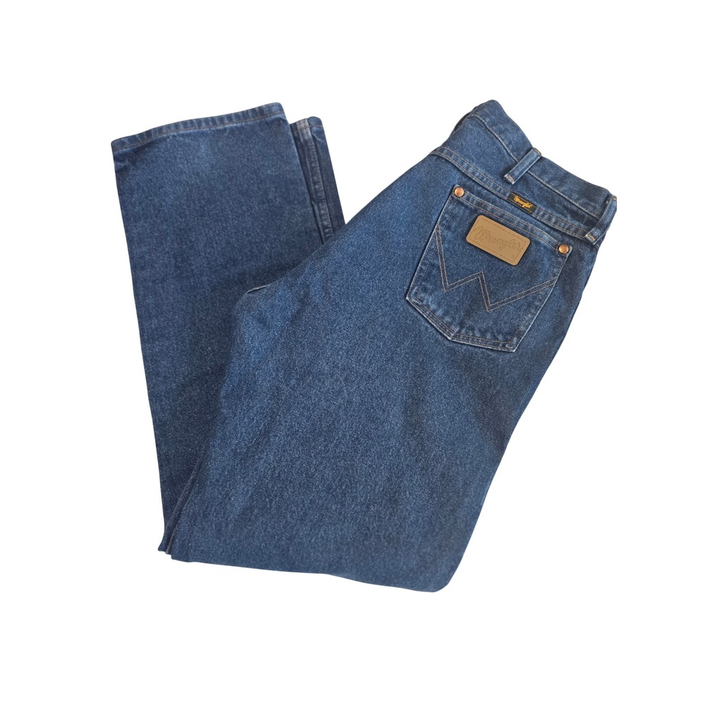 Wrangler Cowboy Cut 1013MWZPW Dark Wash Straight Leg Denim Jeans Mens 35x32 EUC